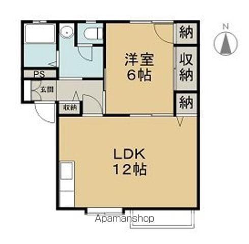 フレグランス土橋(1LDK/1階)の間取り写真