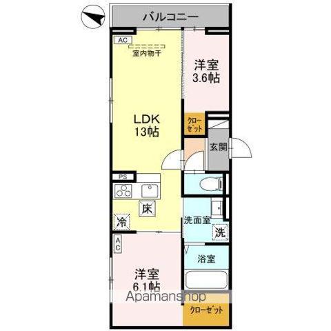 八潮南部西62街区PJ A(2LDK/1階)の間取り写真