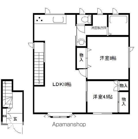 ユトリロ１９条(2LDK)の間取り写真