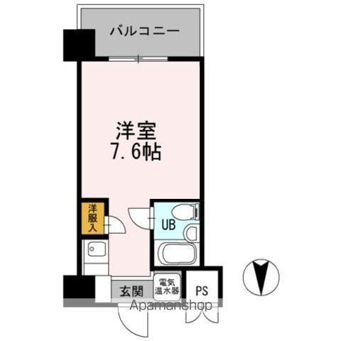 ベルハウス(ワンルーム/4階)の間取り写真
