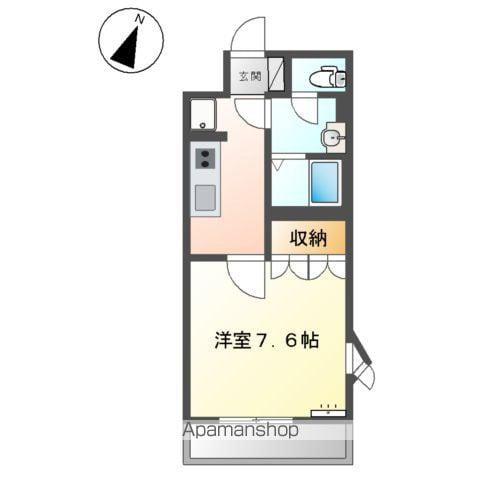 フランドール・M(1K/2階)の間取り写真