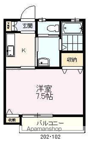 ル・ソレイユ2(1K/2階)の間取り写真