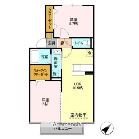 ベルフルール(2LDK/2階)の間取り写真