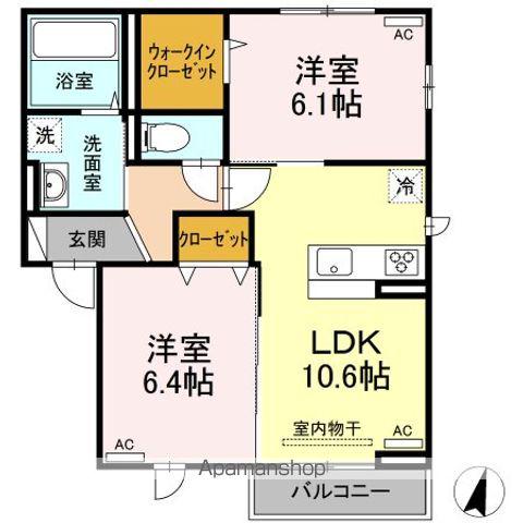 カーサ モエハ(2LDK/2階)の間取り写真