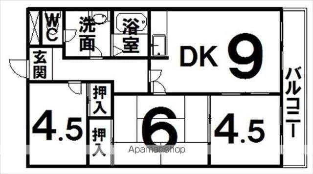 ライフマンション(3DK/2階)の間取り写真