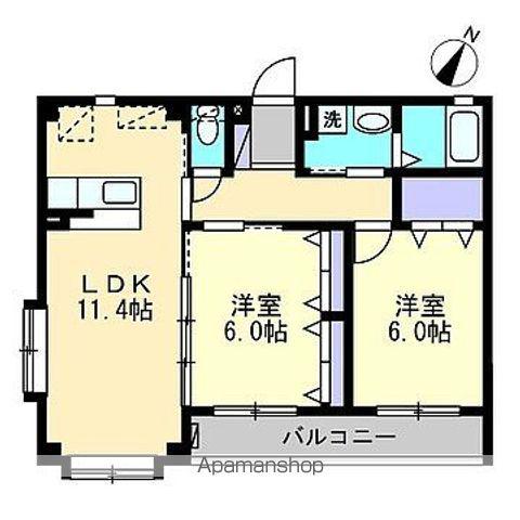 フォブールグランシャリオ(2LDK/1階)の間取り写真