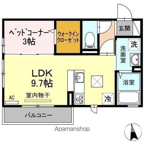 アゼリアブロム(1LDK/1階)の間取り写真