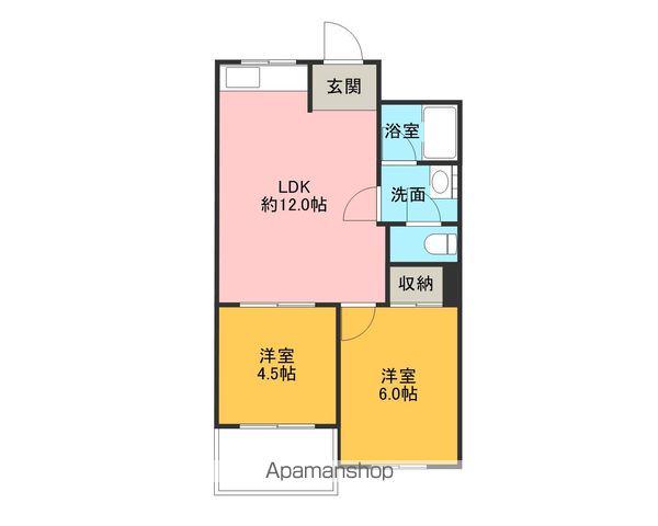 日栄小松原マンション(2LDK/3階)の間取り写真