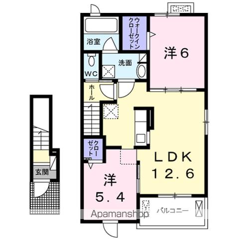 グランシャリオⅠ(2LDK/2階)の間取り写真