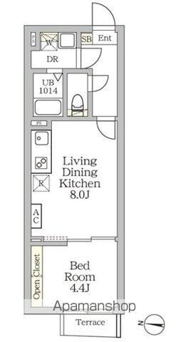 AGLAIA 新宿西落合(1LDK/B1階)の間取り写真