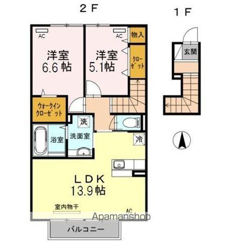 HIMIKOⅣ(2LDK/2階)の間取り写真