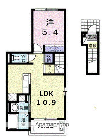 エクセレント山口(1LDK/2階)の間取り写真
