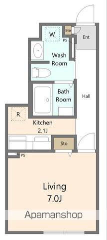 ラトゥール平津(1K/1階)の間取り写真
