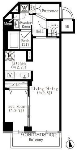 CREATIF文京江戸川橋(1LDK/7階)の間取り写真