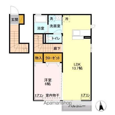 STELLA COURT(1LDK/2階)の間取り写真