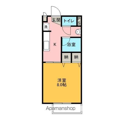 CORPOオリエンタルB(1K/2階)の間取り写真