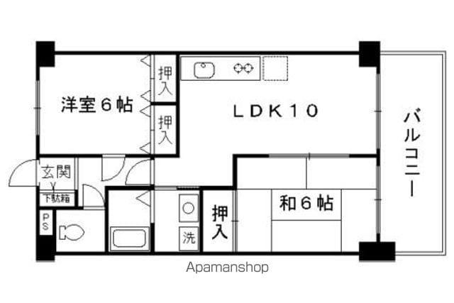 グレース・ダイン(2LDK/4階)の間取り写真