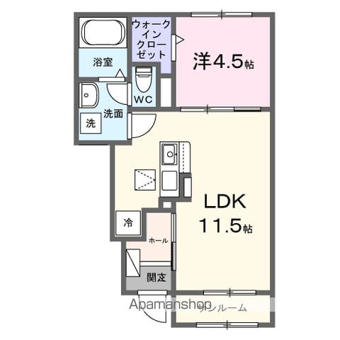 アーバンエイト(1LDK/1階)の間取り写真
