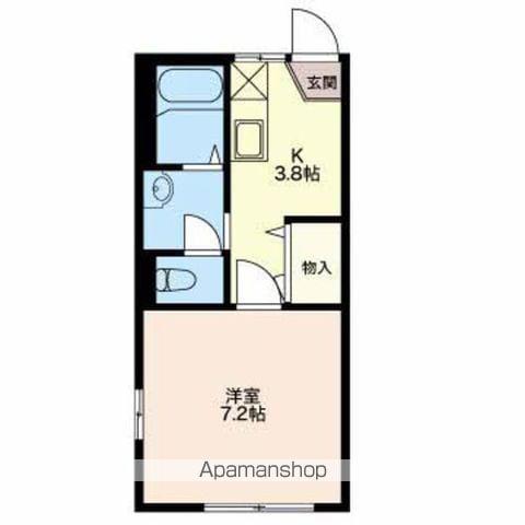 ディアスイルシオンAB(1K/2階)の間取り写真