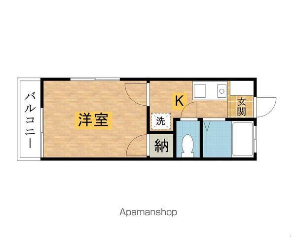 リトルシャイン(ワンルーム/1階)の間取り写真