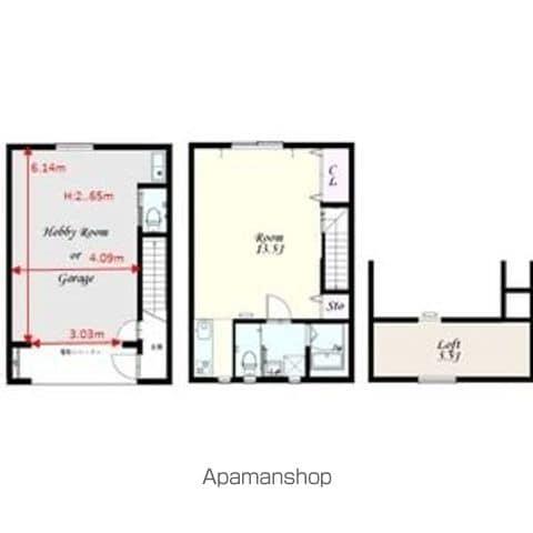 ソレアード アクアB(ワンルーム/1階)の間取り写真