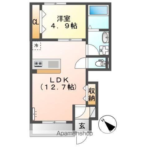 NOUVELLE VAGUE(1LDK/1階)の間取り写真