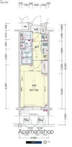 プレサンス上前津フィット(1K/7階)の間取り写真