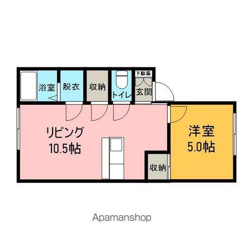 ソフィアワシントン(1LDK/2階)の間取り写真