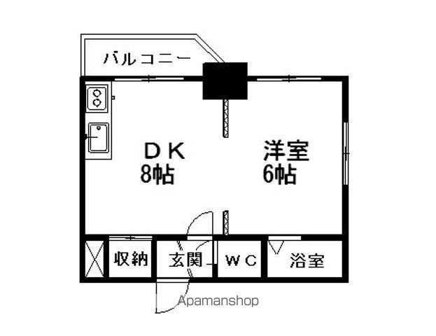 ローヤルハイツ本通3N(1LDK/2階)の間取り写真