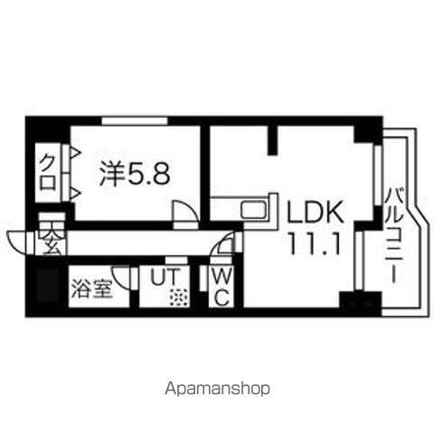 アマービレ中島(1LDK/4階)の間取り写真
