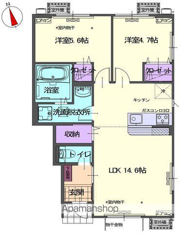コンフォートさくら通(2LDK/1階)の間取り写真