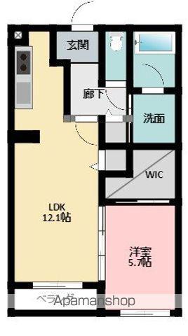 BELL TREE初生(1LDK/2階)の間取り写真