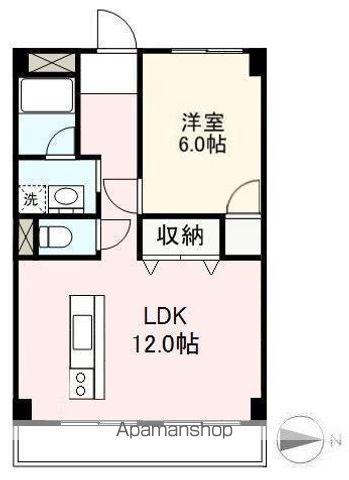 グランフォーレ三条(1LDK/1階)の間取り写真