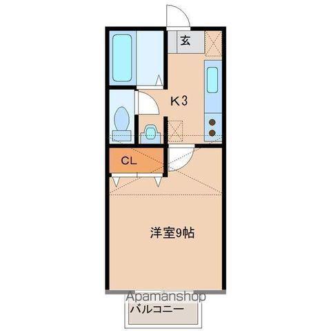 カサビエント壱番館(1K/2階)の間取り写真