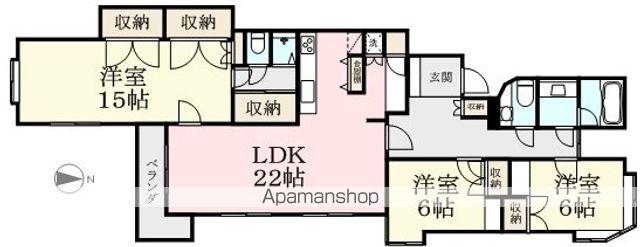 ベルトピア・二の宮(3LDK/1階)の間取り写真