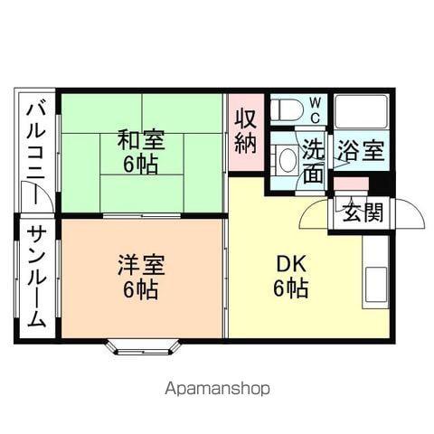 サントピア赤田A棟(2DK/3階)の間取り写真