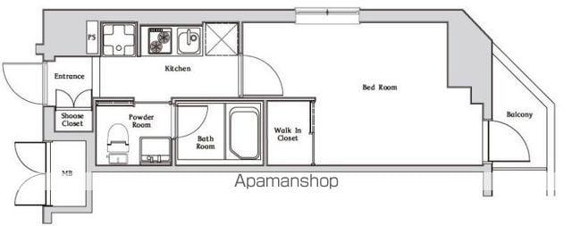 ハーモニーレジデンス神楽坂(1K/1階)の間取り写真