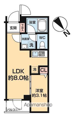 ハーモニーレジデンス中野若宮(1LDK/3階)の間取り写真