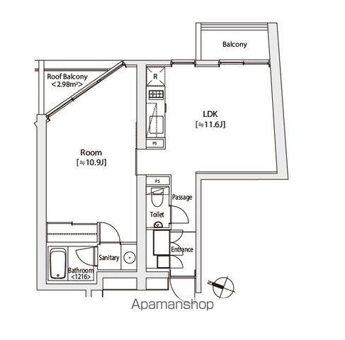 カスタリア渋谷櫻丘(1LDK/5階)の間取り写真