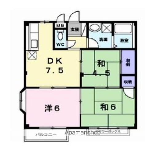 エルディム咲(3DK/1階)の間取り写真