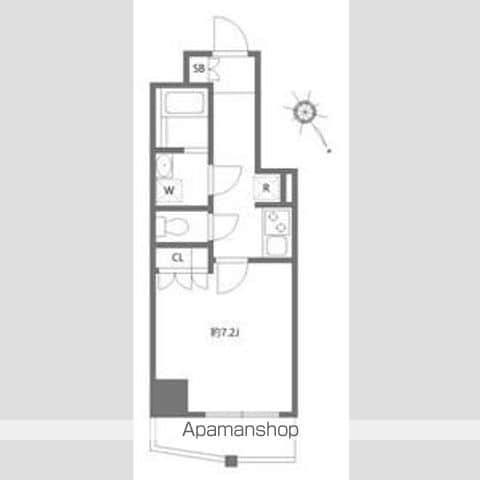 アゼスト堀切菖蒲園Ⅱ(1K/2階)の間取り写真