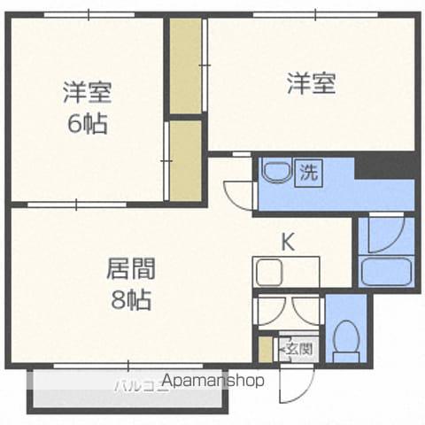 向陽荘B(2LDK/1階)の間取り写真