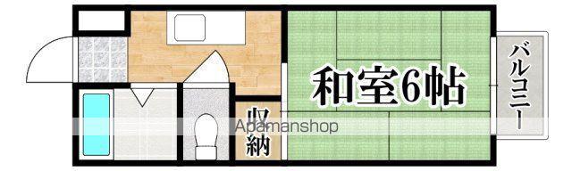 メゾンアン(1K/1階)の間取り写真