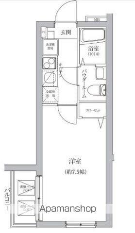 ベルシード京成小岩(1K/5階)の間取り写真
