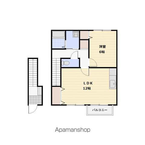 プラスワン(1LDK/2階)の間取り写真