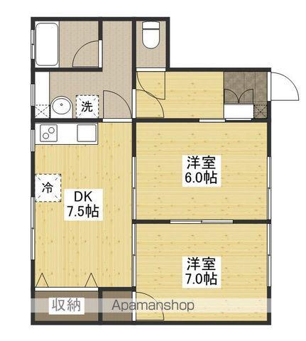 甲島ビル(2DK/1階)の間取り写真