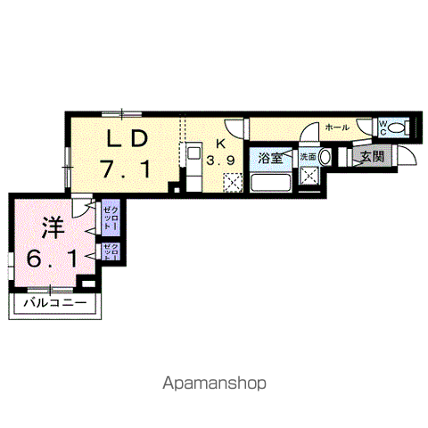 エスポワール立葉(1LDK/3階)の間取り写真