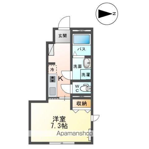 フィーロ貝ヶ森(1K/1階)の間取り写真