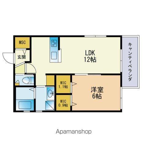 サンシャイン天神東棟(1LDK/1階)の間取り写真
