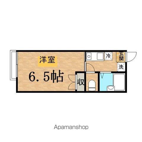 ハイツ向の岡(1K/2階)の間取り写真